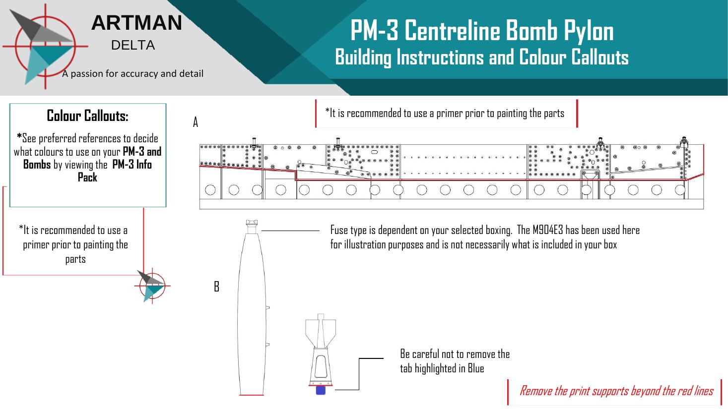 PM-3 Centreline Bomb Pylon — Instruction Sheet