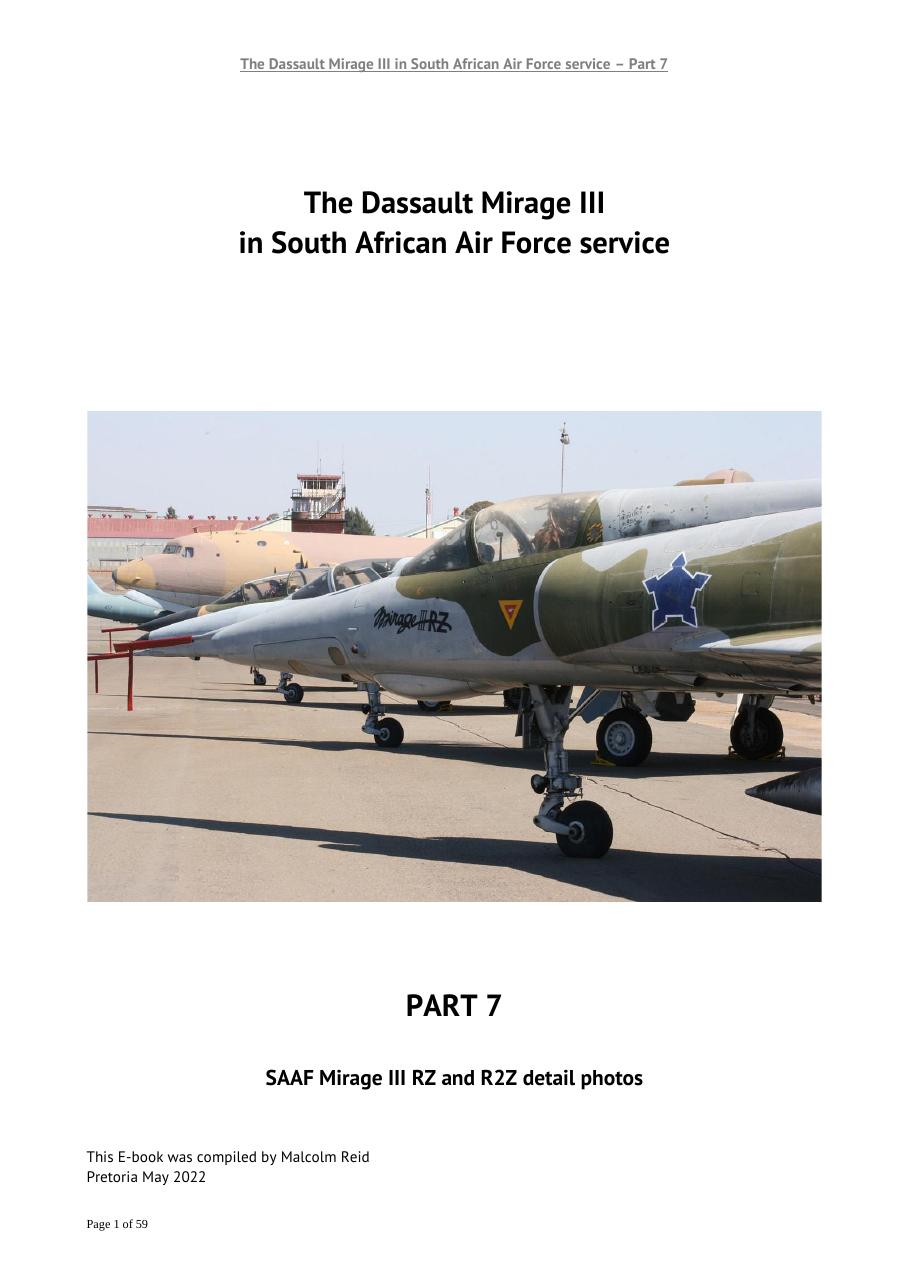 The Dassault Mirage III in SAAF Service — Part 7: Mirage III RZ and R2Z Detail Photos