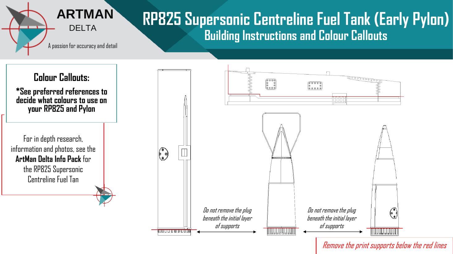 RP825 Supersonic Centreline Fuel Tank — Instruction Sheet