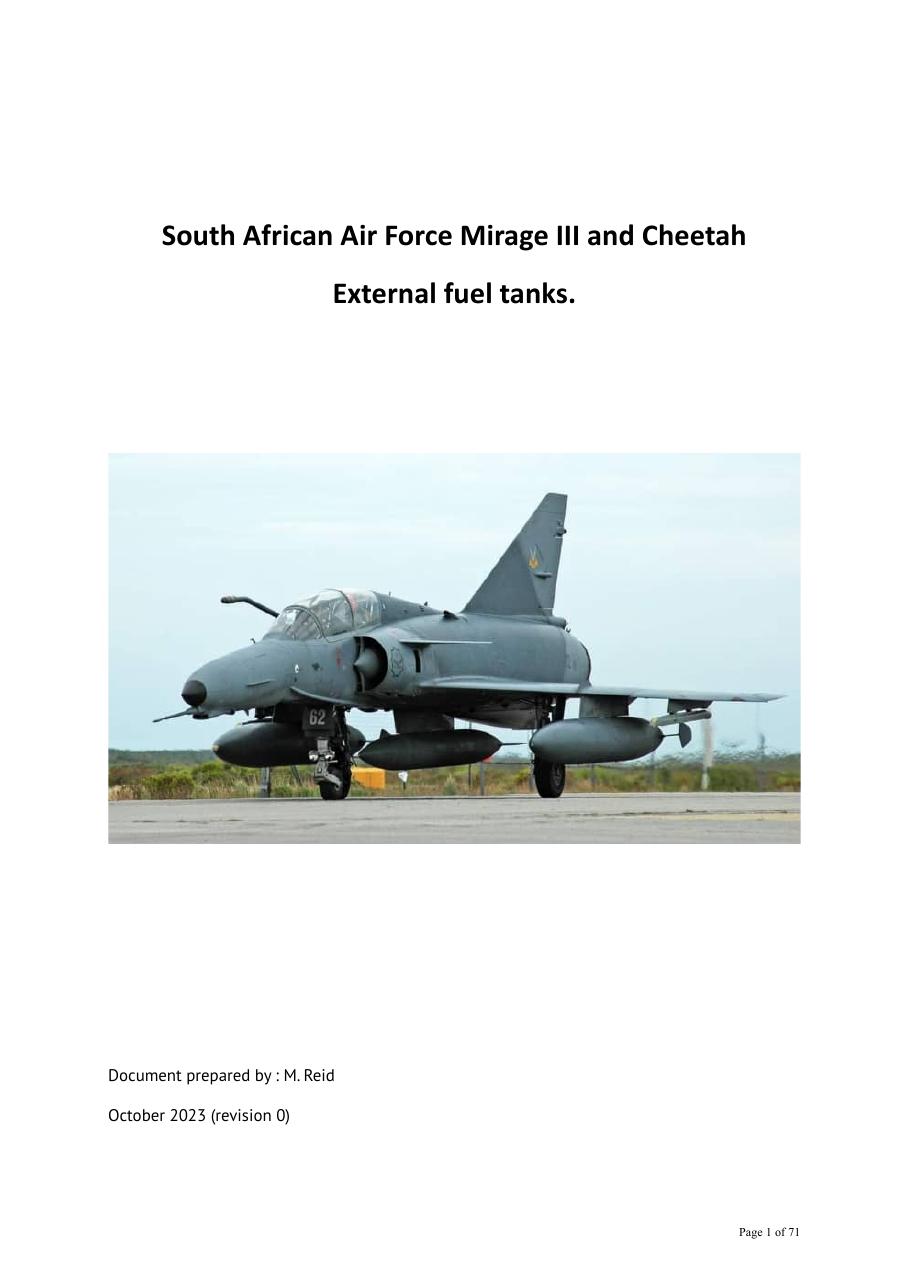 The Dassault Mirage III in South African Air Force Service — Part 9: Mirage III and Cheetah External Fuel Tanks