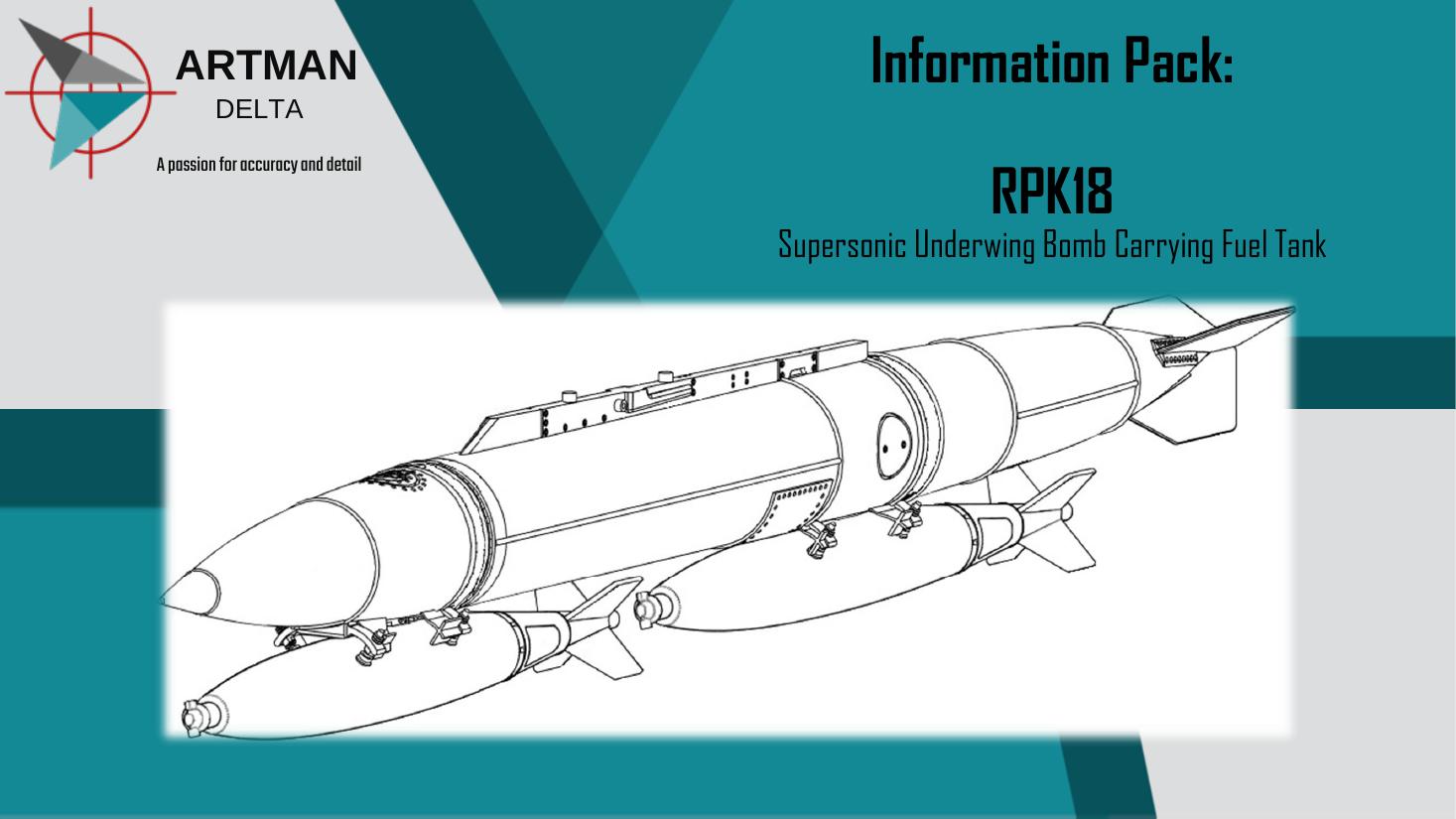 RPK18 110G Supersonic Underwing Bomb Carrying Fuel Tank — Info Pack