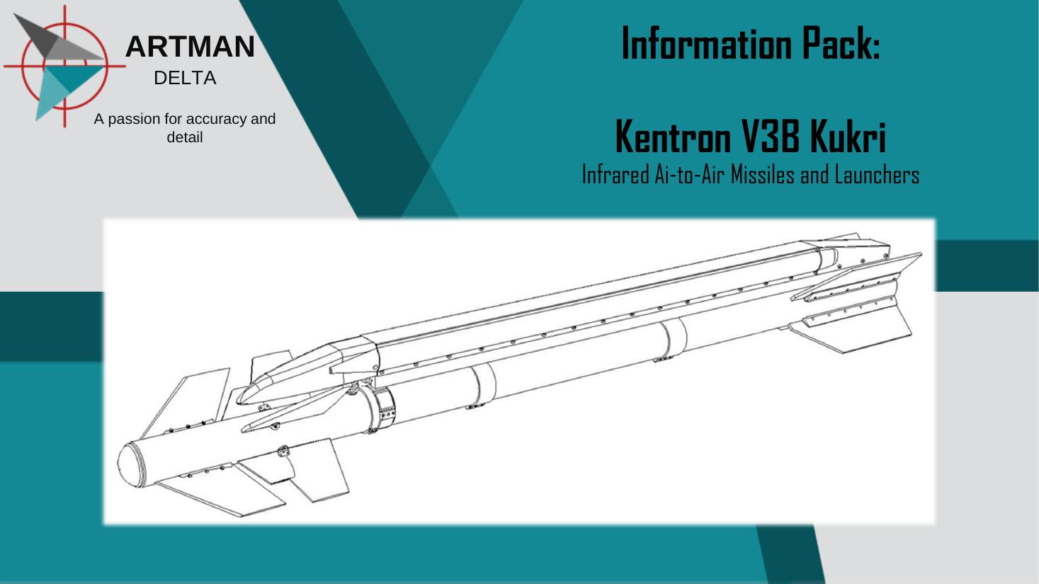Kentron V3B Kukri IR Air-to-Air Missile and Launch Rail — Info Pack