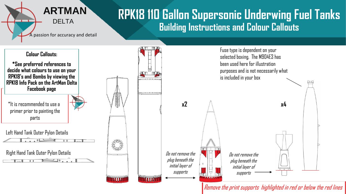 RPK18 Underwing Bomb Carrying Tanks — Instruction Sheet