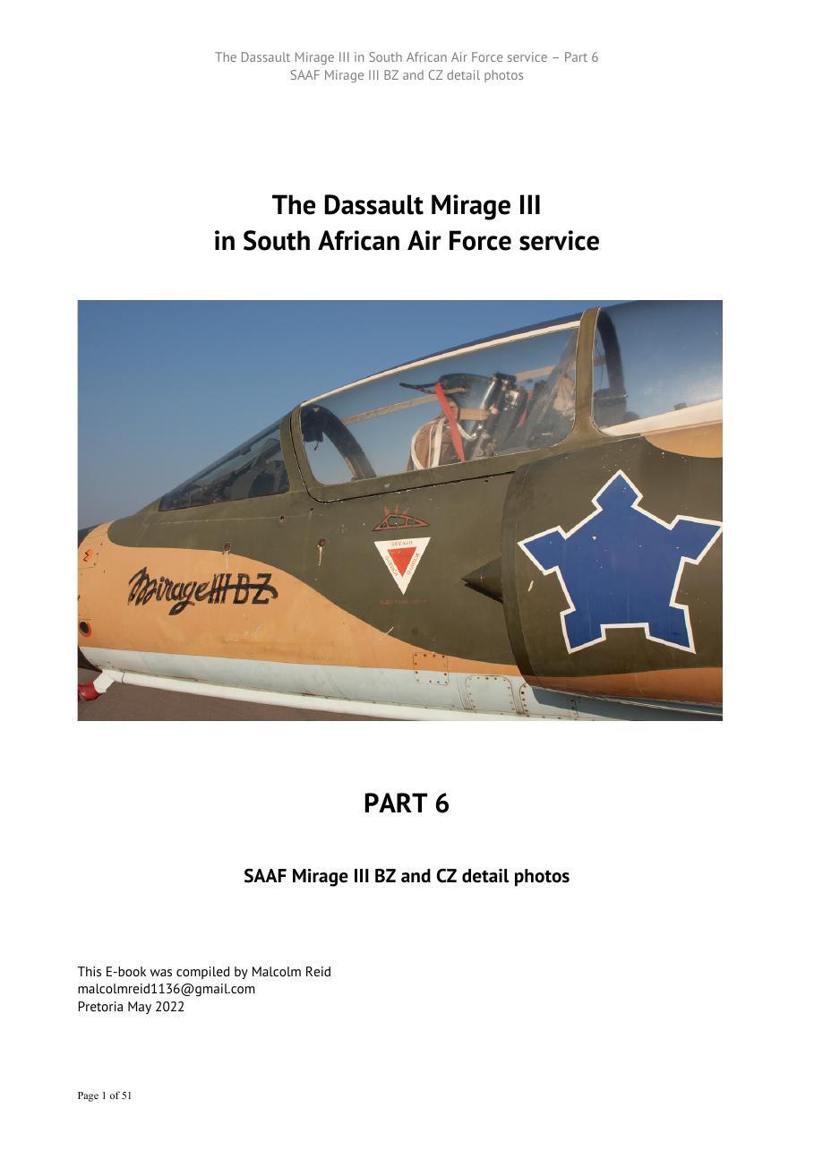 The Dassault Mirage III in SAAF Service — Part 6: Mirage III BZ and CZ Detail Photos