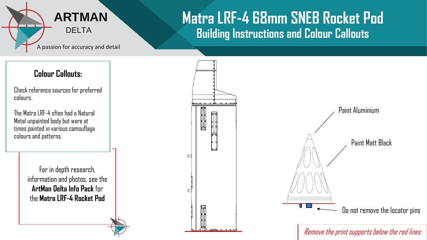 Matra LRF-4 68mm Rocket Pod — Instruction Sheet