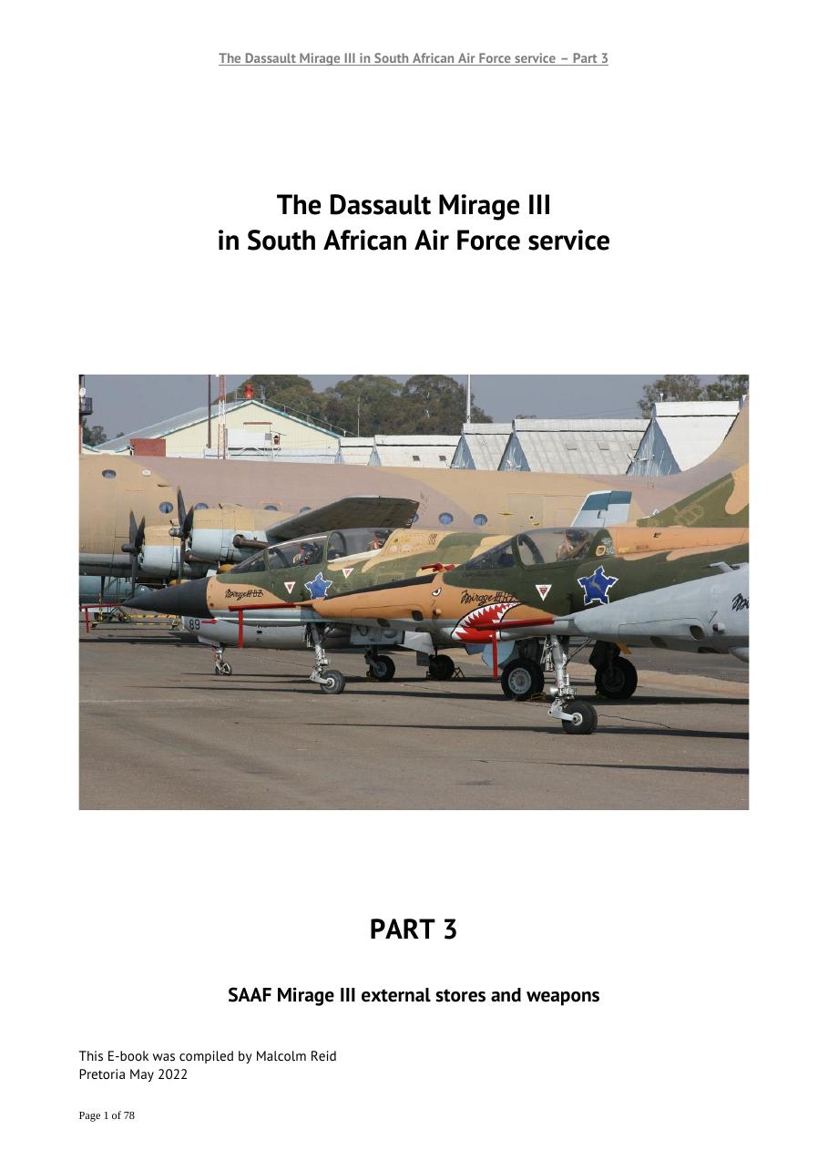 The Dassault Mirage III in South African Air Force Service — Part 3: SAAF Mirage III External Stores and Weapons